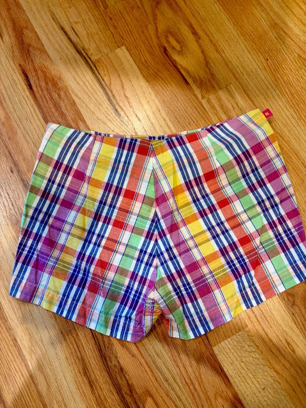 NWT Ralph Lauren Girls Size 12 Madras Plaid Cotton Shorts Preppy